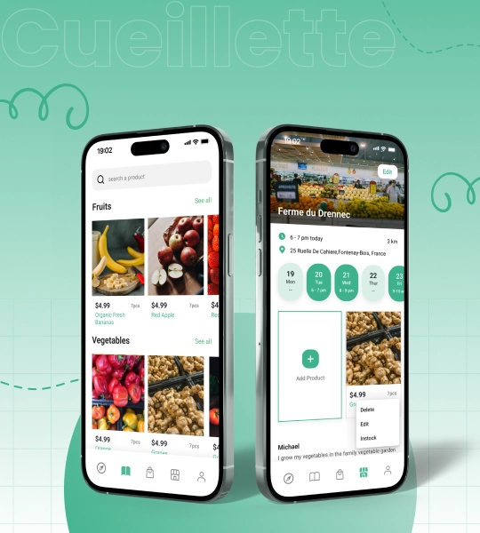 modern fitness app interface with dark theme and neon accents, showing workout tracking features